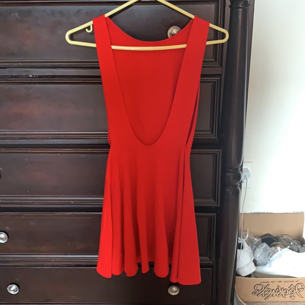 Red Simple Mini Dress - Picture 2 of 2